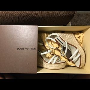 White wedged Louis Vuitton wedged heels